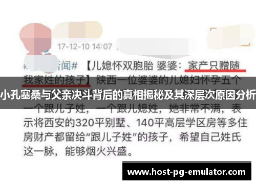 小孔塞桑与父亲决斗背后的真相揭秘及其深层次原因分析