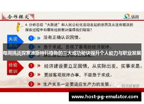 每周挑战探索波斯特科格鲁的三大成功秘诀提升个人能力与职业发展